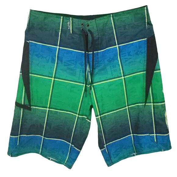 Salt Life Men's Vapor Stretch Board Shorts Size 36 SLX-QD Green Summer Beachy - Picture 1 of 13
